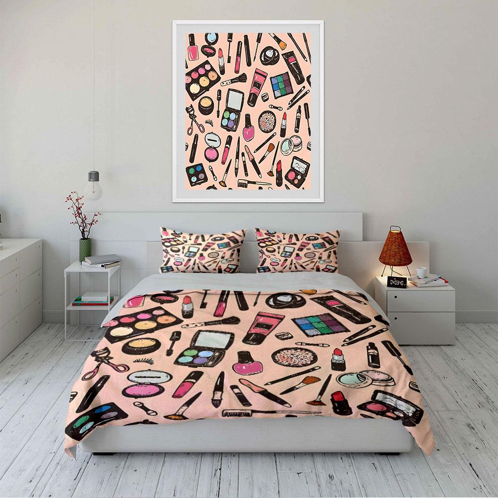 Makeup Tools Pattern Bedding Set Bedding Duvet Cover Set Duvet Cover Pillowcases (1 * Duvet Cover 2 * Pillowcases, without duvet insert)