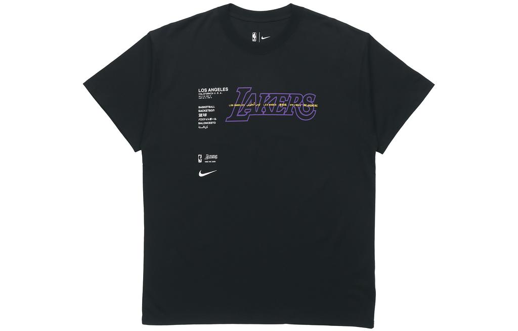 Nike Мужские футболки NBA Черные с круглым вырезом Умеренный прямой крой CK8028-010