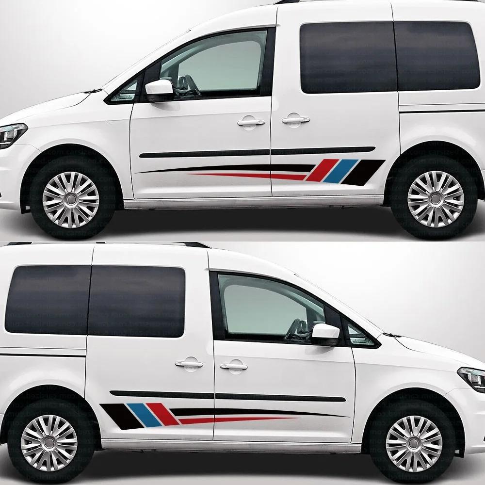 2 шт. Наклейки на боковую дверь автомобиля Для Volkswagen VW Caddy MK2 MK3 MK4 2 3 4 Maxi Kombi Фургон Виниловая наклейка Автоаксессуары для тюнинга