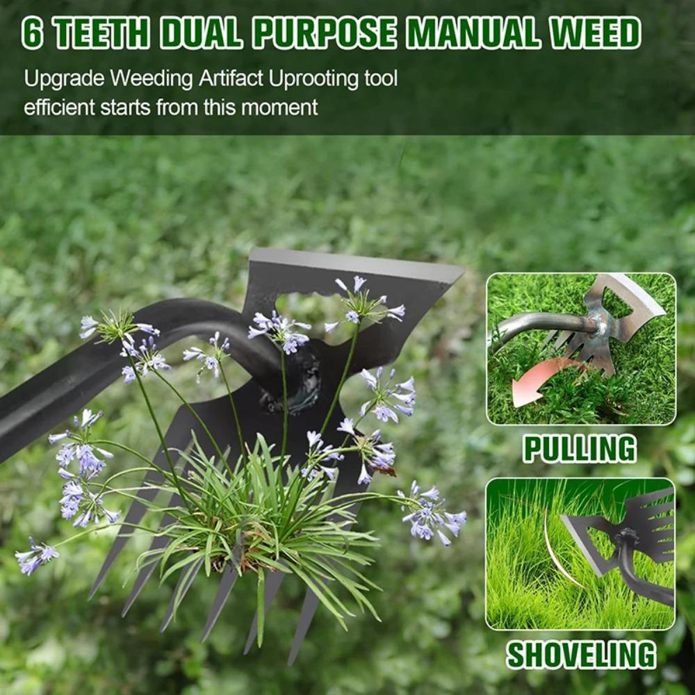 5/6/11 Tines Gardening Hand Weeder Tool Multifunctional Hand Weed Remover Uprooting Weeding Tool for Yard Lawn Garden