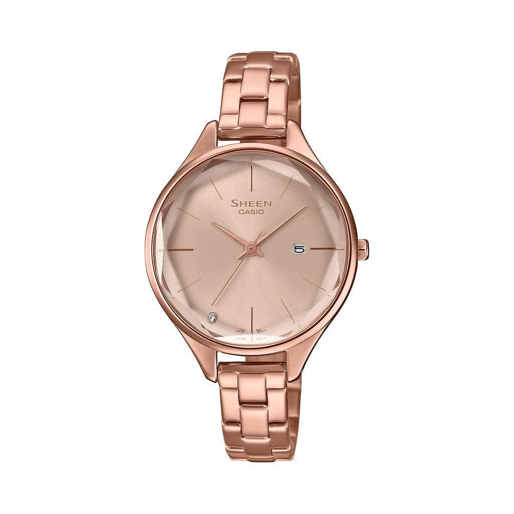 Casio Sheen Women's Stainless Steel 50M Water Resistant Analog Quartz Watch SHE-4062PG-4A