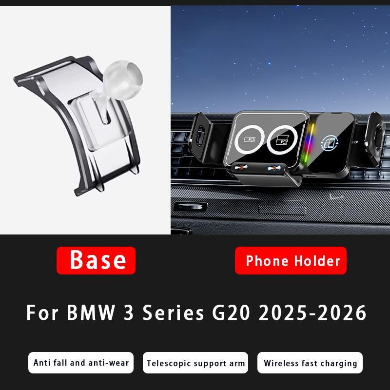 Для BMW 3 5 7 Серии X3 X4 X5 X6 X7 X3M X4M Z4 2019-2026 Автомобильная беспроводная зарядная станция Складной экран Быстрая зарядка