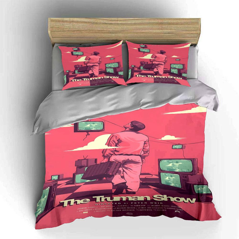 Man, televisions, pink background. Bedding sets Duvet cover sets Duvet covers Pillowcases(1*Duvet Cover 2*Pillowcases without duvet insert)