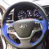 Ручная прошивка Черно-синяя кожаная оплетка на руль автомобиля для Hyundai Elantra 4 2016 2017 Solaris 2017 Accent 2018