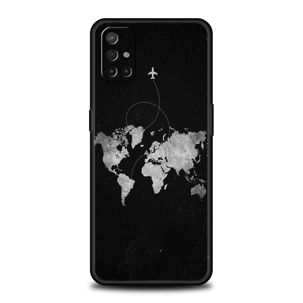 Чехол для телефона для OnePlus 12 11 10 9 Pro 9T 12R 10R 9RT 10T 8T 8 7 6T 7T Nord 2T CE 2 5G Cover Мультяшный мир карта пейзаж направление