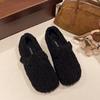 High-value white fluffy shoes single shoes women's shoes autumn and winter plush warm plush cotton shoes versatile Doudou shoes