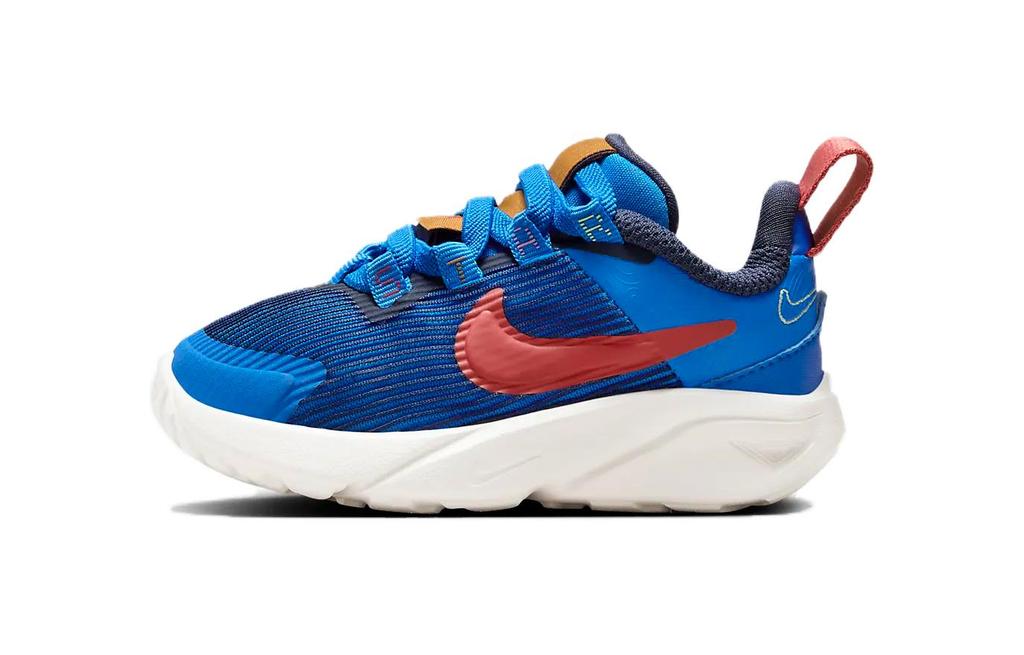 Nike Star Runner 4 Cushioning, Wear Resistant Low top Toddler Shoes Blue Red Infant And Toddler FB7578-400