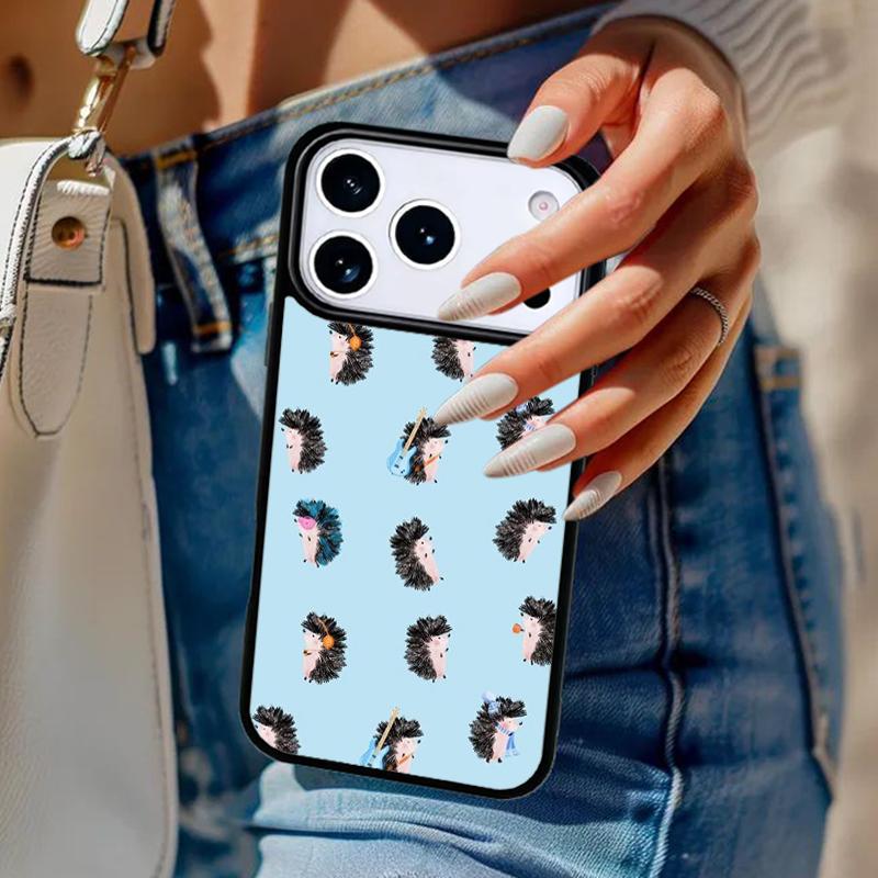 Милый Чехол-Сердечко с Ежиком Для iPhone 17 Air 14 15 13 12 Max Чехол Для Apple 14 15 16 16e 11 Pro Max Plus