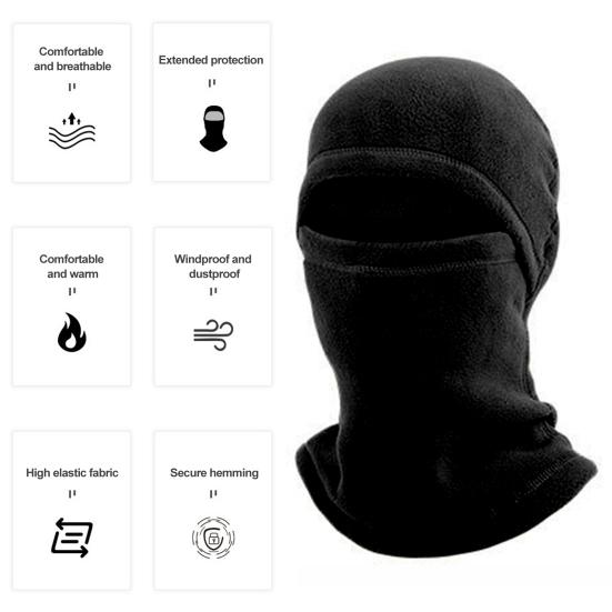 Women Men Winter Warm Cycling Bandana Windproof Sun Protection Polar Fleece Outdoor Headgear High Elastic Coverage Face Protection Neck