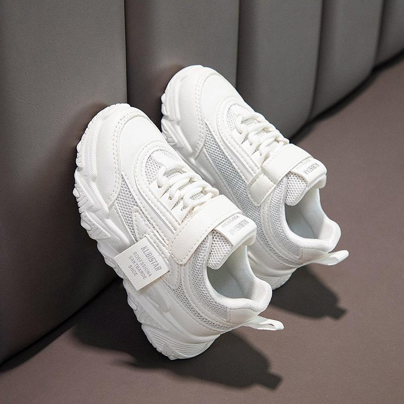 Children's Leather Comfortable Breathable Sneakers Soft Surface Wear-resistant Sole Running Shoes