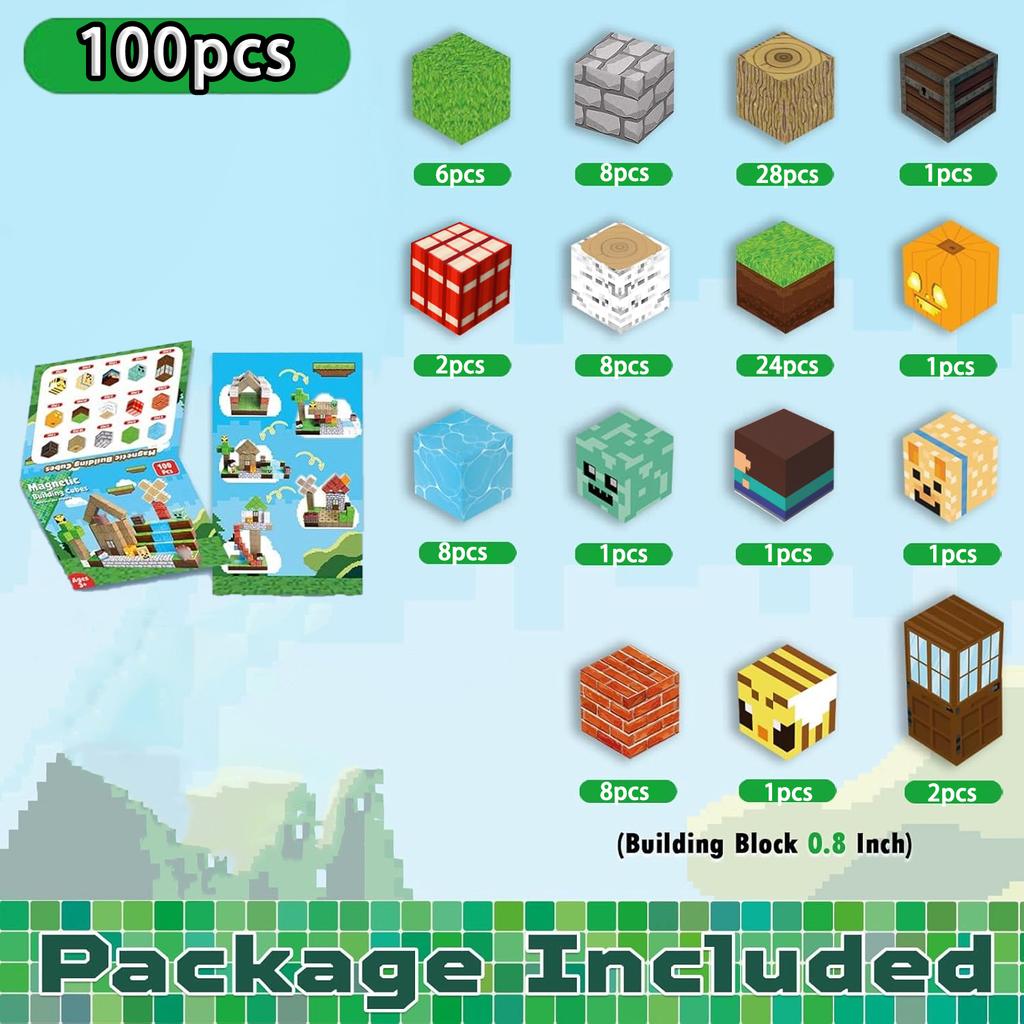 Magnetic Building Blocks Mine World Magnetic Ender Dragon Head Portal Construction Brick Cube Toy Set Gift For Boy Girl Children