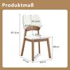 Set of 2 Dining Chairs with Butterfly Backrest, Modern Wood Chairs with Padded Seat, Design Kitchen Chairs for Dining Room Living Room, Without Table