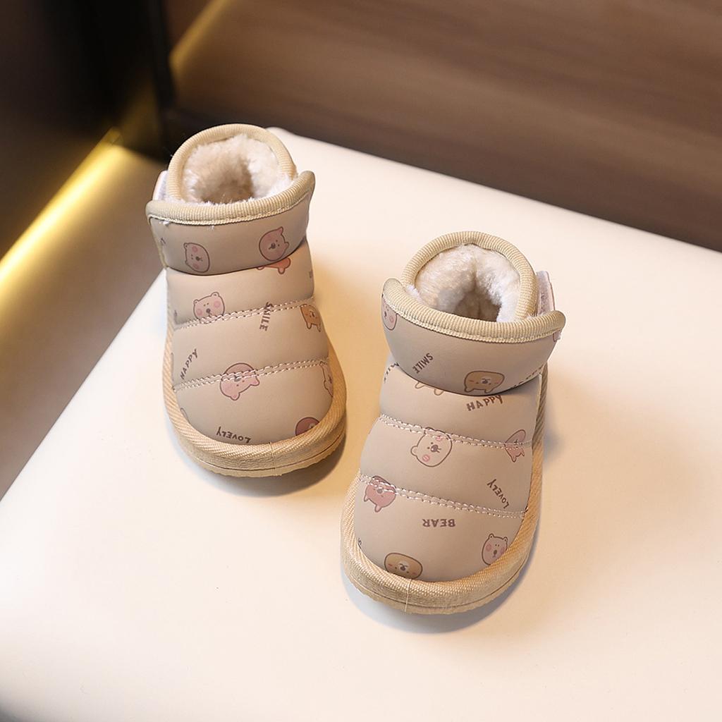 Winter warm toddler shoes for one-year-old girls, soft-soled toddler shoes for boys, baby shoes with plush lining and thickened design6-12Months