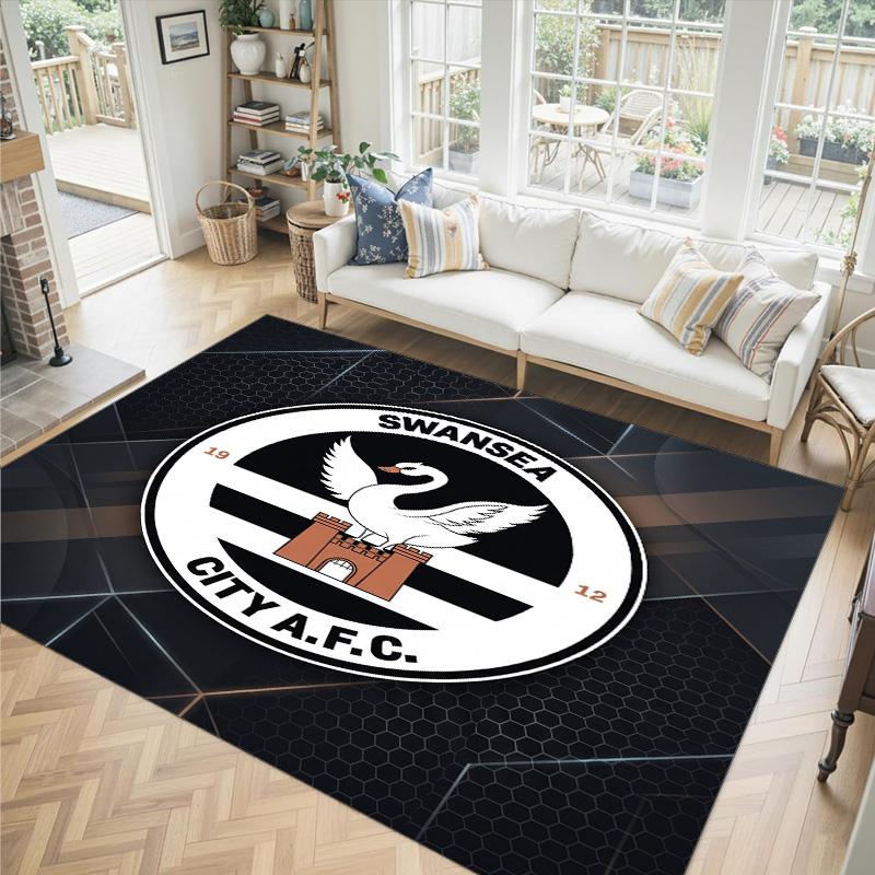 Swansea City Design Crystal Velvet Carpet Cozy Non?Slip Printed Rug For Bedroom Living Room Entrance