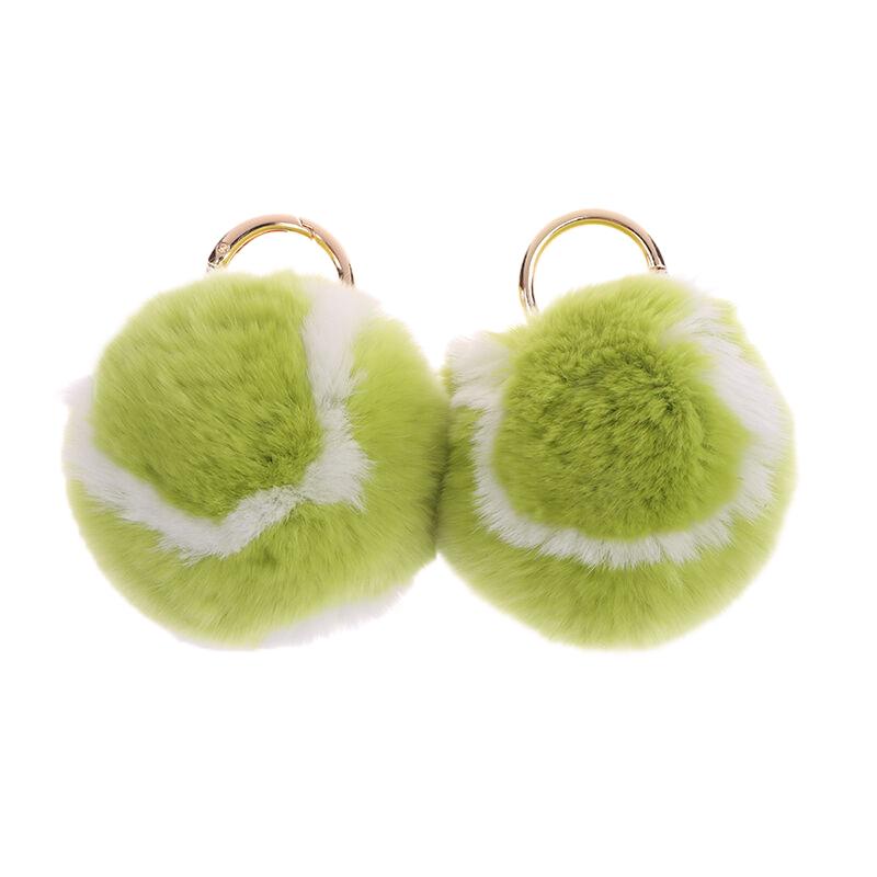 Мягкий пушистый теннисный мяч, плюшевый брелок, плюшевый мяч, брелок для девочек, рюкзак, подвесная сумка, подвесное украшение