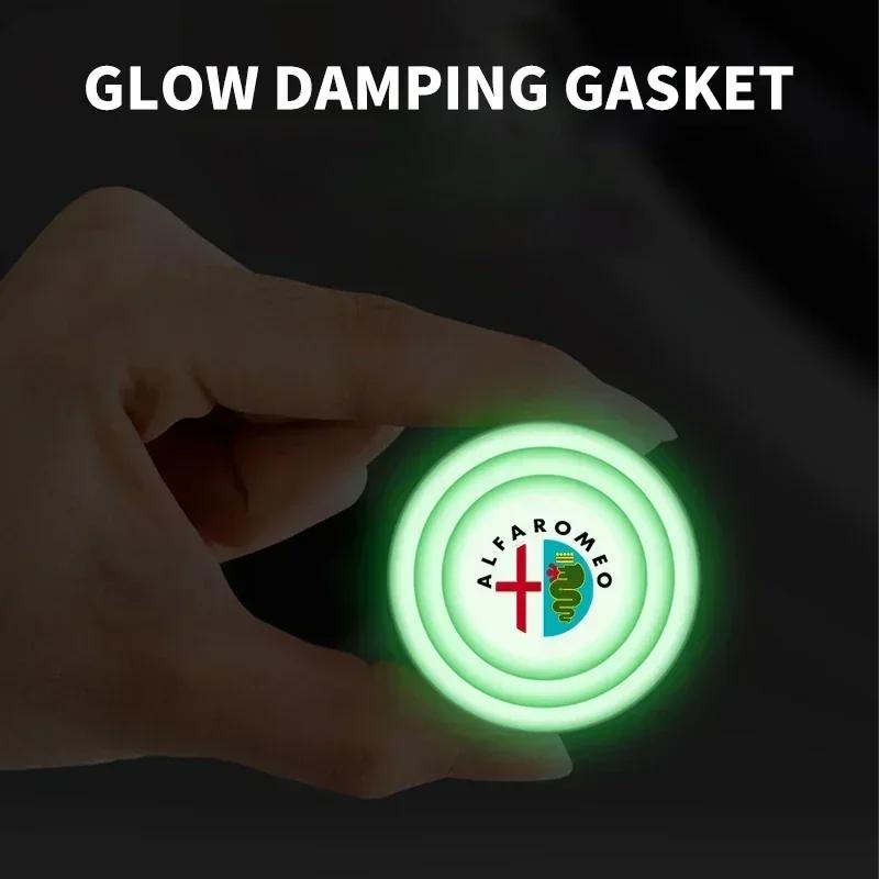 1/2/4Pcs Luminous Shock Absorber Car Door Silicone Anti Shock Pad For Alfa Romeo Giulia Stelvio Junior Tonale 33 Stradale 4C Giu