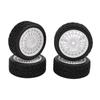 4PCS 1 10 RC Rally Car Tires Replacement for Tamiya TT01 Xv02 Sturdy Plastic 70mm RC Car Maze Tire Wheel Rim White