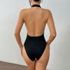 Women's Spring and Summer Backless Tapered Three-quarter Sexy Hanging Neck Jumpsuit