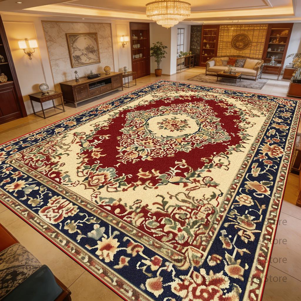 Европейский Красный Роскошный Мягкий Ковер для Гостиной Декор Спальни Прикроватный Нескользящий Коврик Большой Площади Легко Чистящийся Безворсовые Напольные Коврики