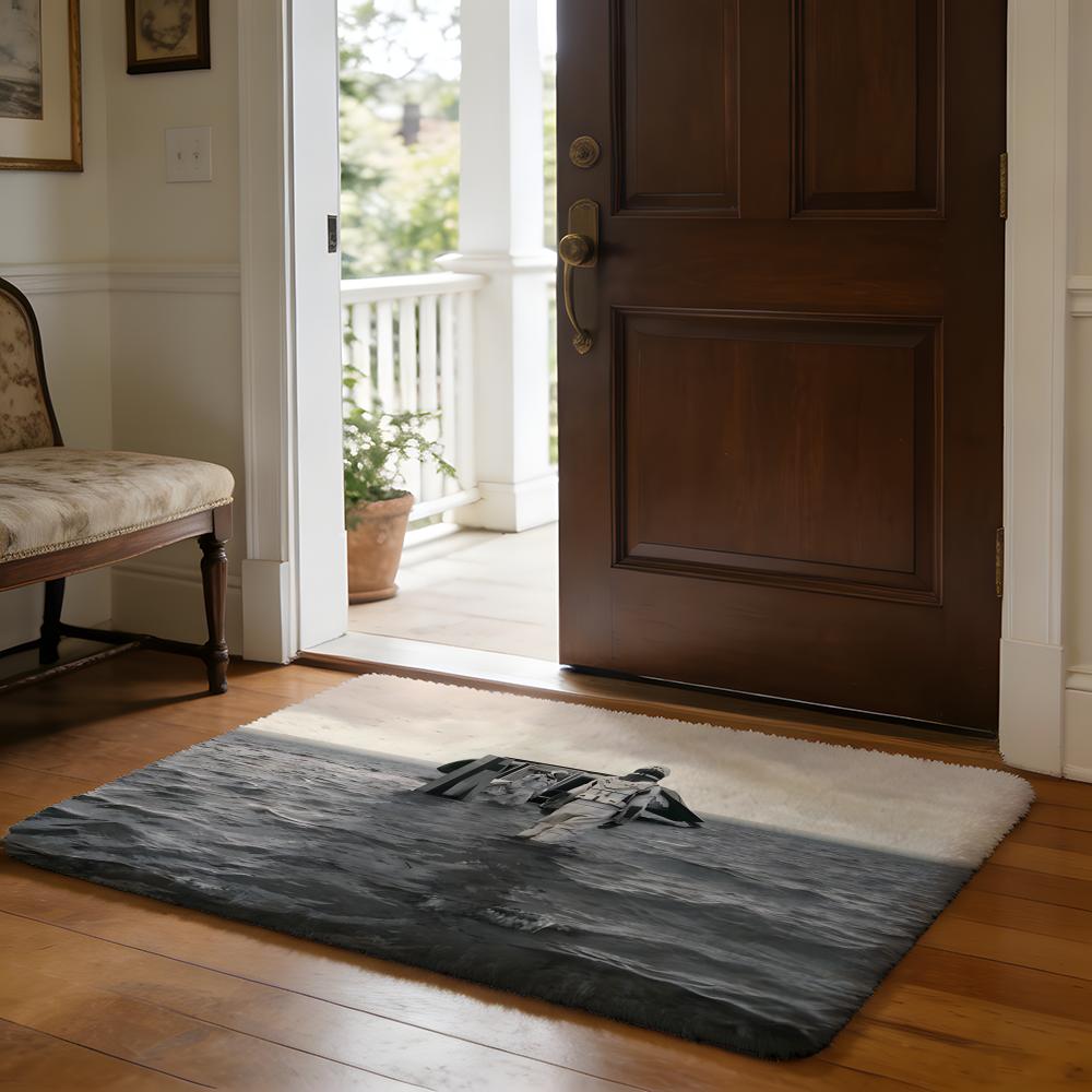 Science Fiction Movies IInterstellar Floor Mat Soft Flannel Absorbent Mat Non-Slip Rug Home Bedroom Bathroom