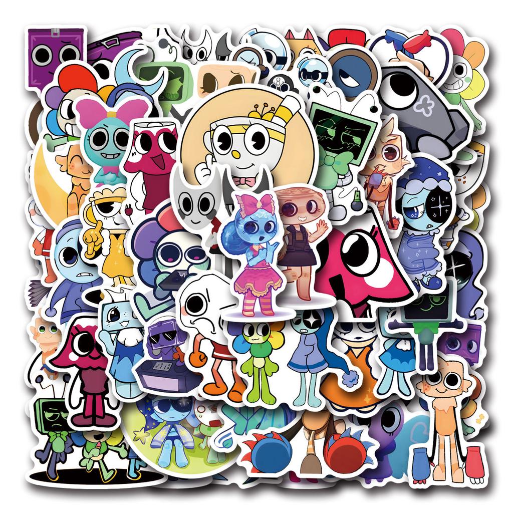 50 New Dandys World Graffiti Stickers Decorate Suitcase Mobile Phone Cartoon Stickers