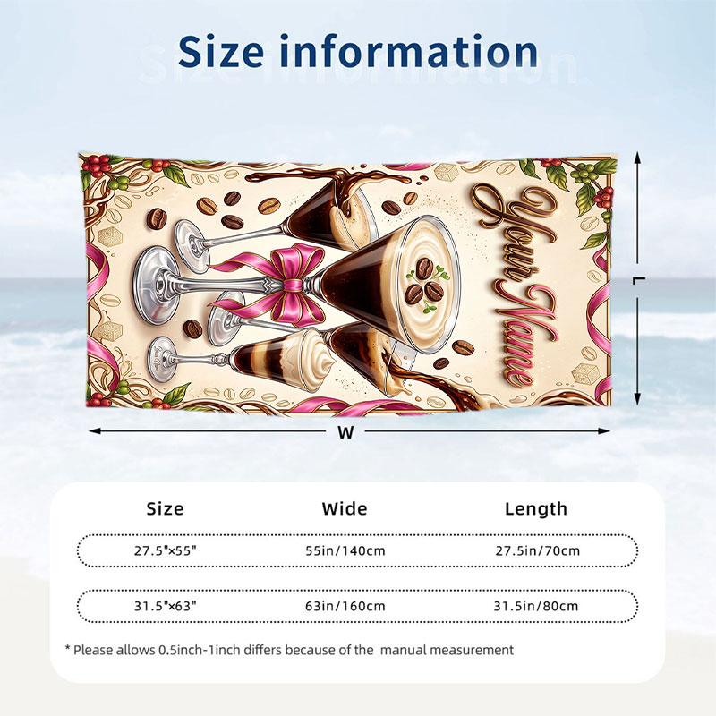 Christmas Theme Beach Towel Personalized Custom Name & Text Soft Quick Dry Beach Towel for Swimming Travel