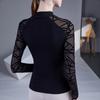 Women's Spring Half-high Neck Long-sleeved Slim Bottoming Shirt Temperament Elegant Splicing Tops