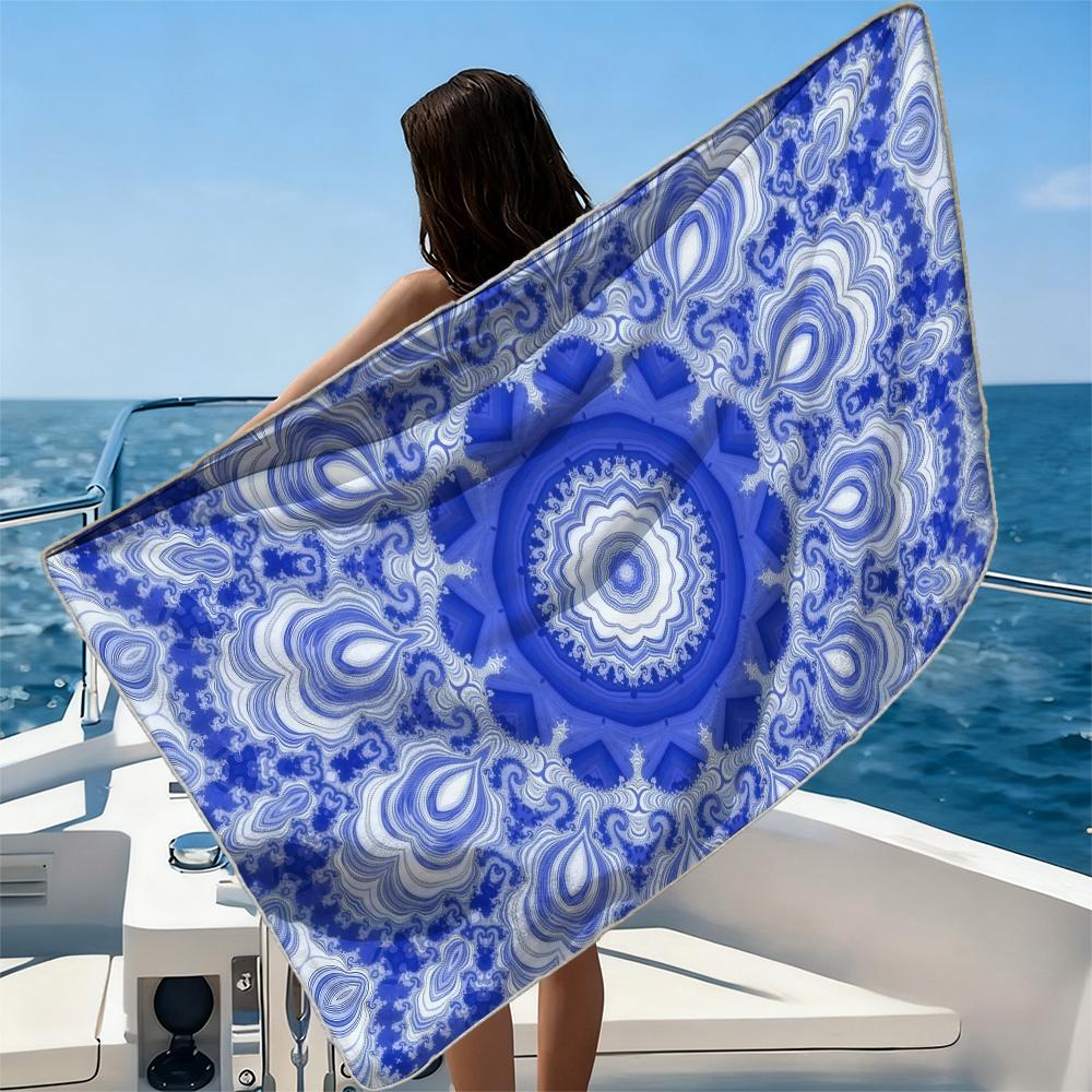 Blue Banana LineBeach Towel Ultra-fine Fiber Quick Drying Absorbent Beach Swimming Vacationvacation Essentials Gifts