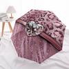 1pc Pink Leopard Heart Auto-Fold Umbrella with One-Touch Open/Close - 8 Reinforced Ribs for Windproof Stability,  yy251118261