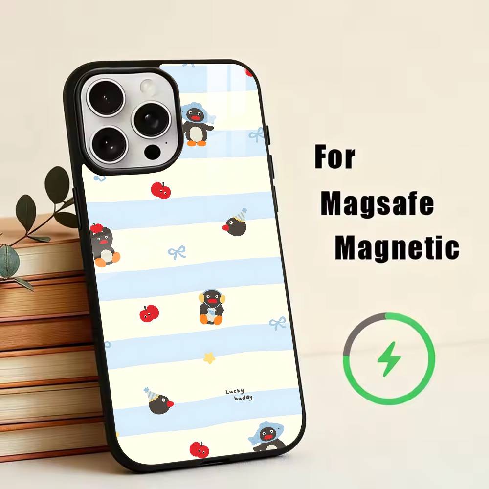 Penguin Kawaii Cute Cartoon Phone Case For iPhone17,16,15,14,13,12,11 Plus,Pro Magnetic with Magsafe Wireless Charging
