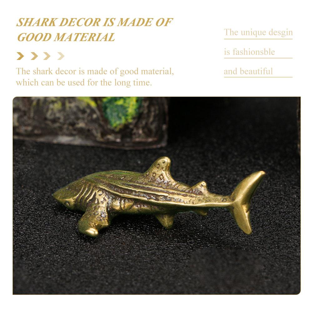 Декор латунный акула орнамент винтажный стиль модель чай питомец изысканный золотой маленький настольный офис