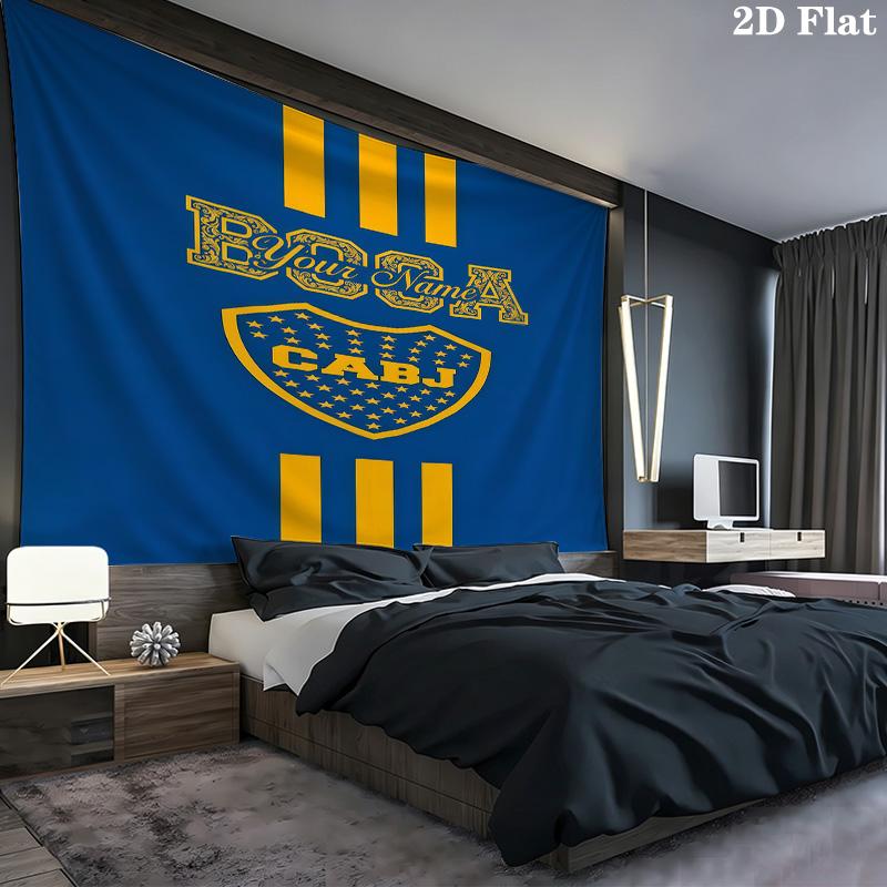 Boca Juniors Custom Name Wall Tapestry Aesthetic Wall Hanging Printed Fabric Blanket Decorative Tapestries For Bedroom Living Room Home Decor
