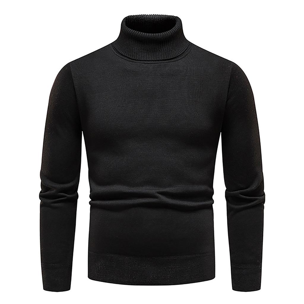 Men's Autumn And Winter Casual  Knitted Solid Color Decorative Pattern Sweater