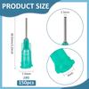 BENECREAT 150Pcs 304 Stainless Steel Dispensing Needle, 14 Gauge Turquoise Blunt Tip Glue Bottle Needles with Luer Connector for Alcohol, Essential