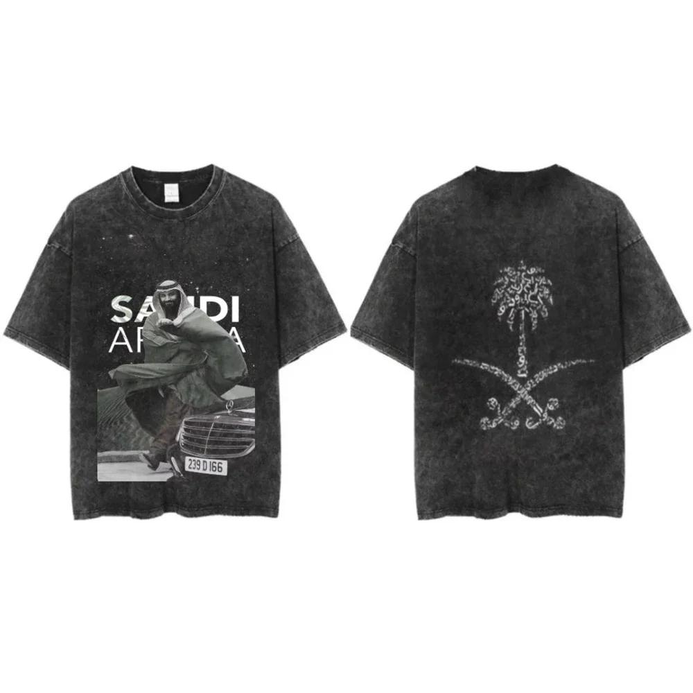 Лучшие футболки Королевства Саудовская Аравия Винтажная уличная футболка День Саудовской Аравии 23 сентября 1932 года Футболки Унисекс Y2k Футболка