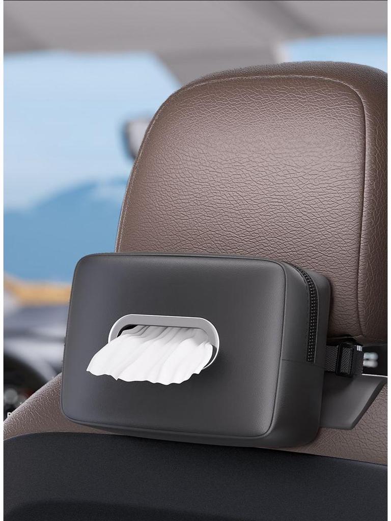 High-End Car Armrest Tissue Box - Hanging Storage for Napkins & Papers