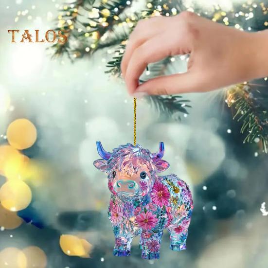 Acrylic Hanging Pendant with Lanyard Easy To Hang Animal Shaped Colorful Versatile Ornament Car Rearview Mirror Accessories