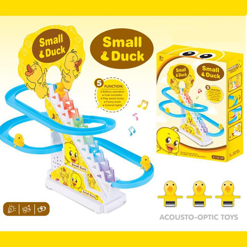 Пятачок поднимается по лестнице Легкая музыкальная композиция Интересные электрические игрушки Утка-головоломка Детский подарок Коробка с красками для мальчиков и девочек