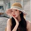Vacation Style Lace Bow Grass Hat Summer Hollow Breathable Sun Protection Hat Beach Sun Protection Fisherman Hat