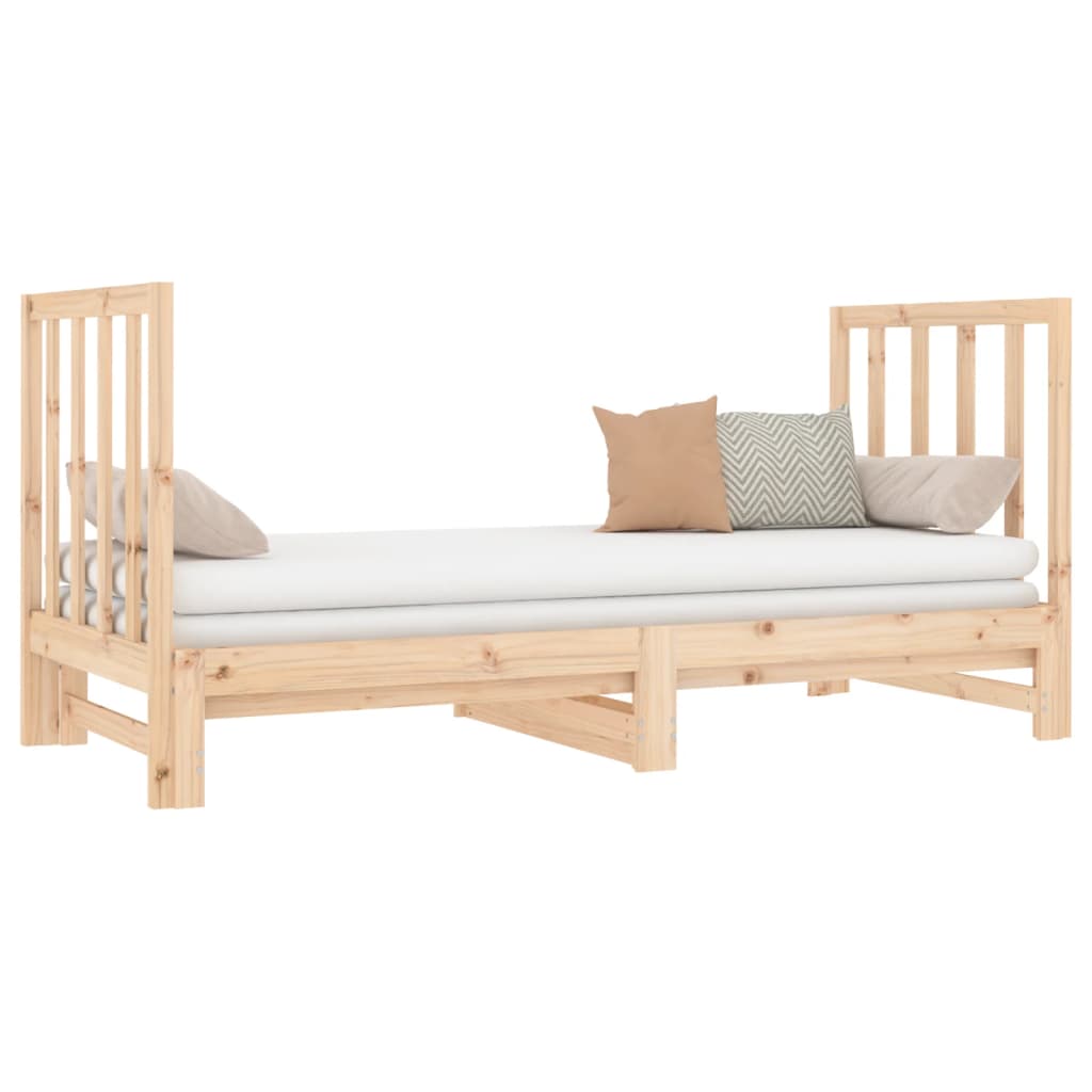 Daybed Extendable 2x (90x190) cm Solid Pine Wood