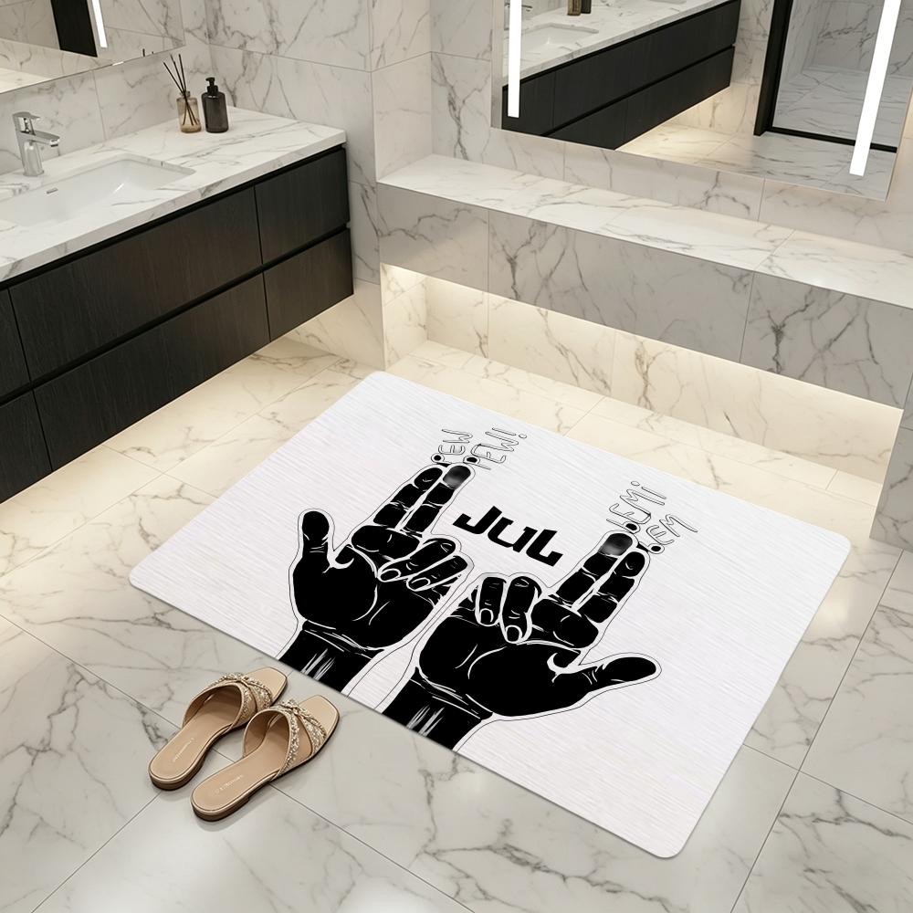 Floor Mat Diatomite Bath Mat, Quick Dry, Absorbent, Multi-Scene Mat Rapper J-Jul