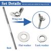 2 Sets Air Cleaner Stud Kits, 5 Inch Air Cleaner Mounting Bolt, 1/4 Inch Thread Size, Stainless Steel