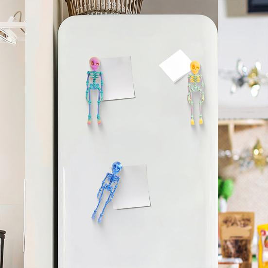 Магниты на холодильник в виде черепа с подвижными суставами Хэллоуинский подвижный скелет на холодильник