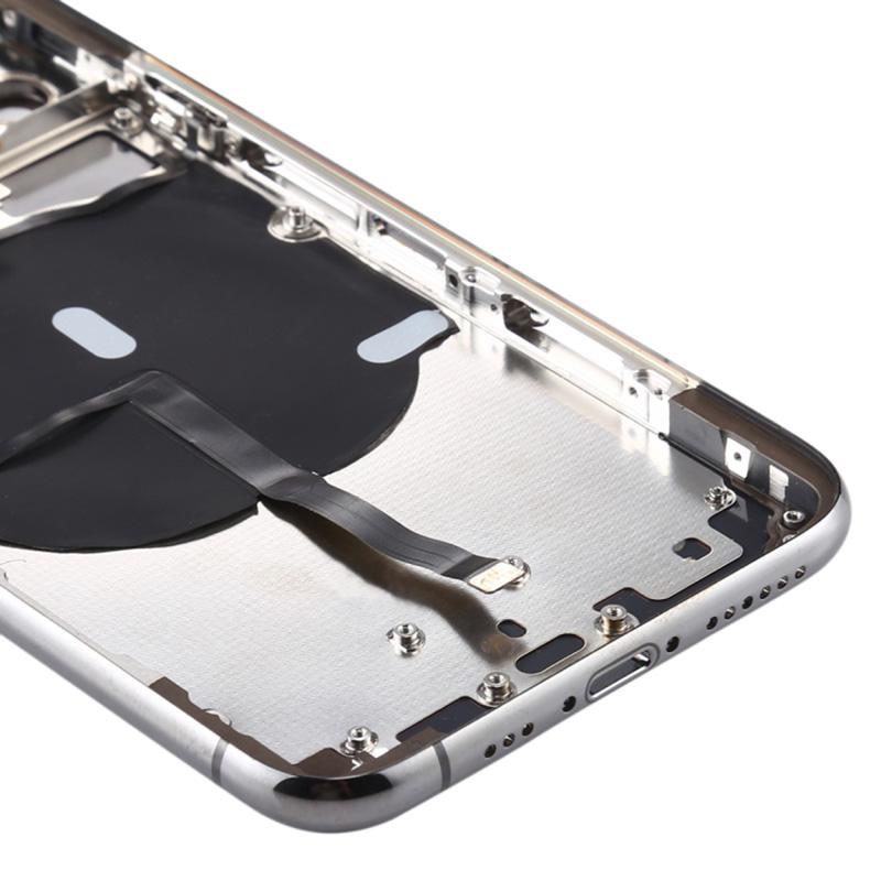 For iPhone 11 Pro 5.8 inch Back Housing Cover Repair Kit (with Side Keys+Card Tray+Power+Volume Flex Cable+Wireless Charging Module)