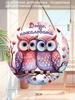 2D Flat Hanging Decorative Signs, Interior Wall or Door Decoration, Garden Decoration, Owl Pattern, Interesting Gifts for Family and Friends