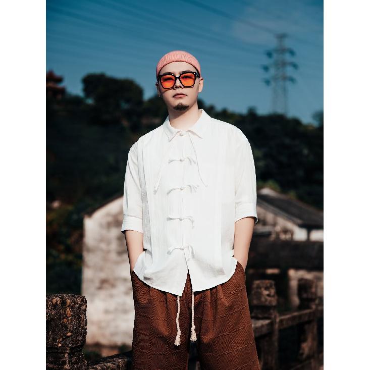 Новая рубашка с длинными рукавами в китайском стиле с застежкой на пуговицы для мужчин, весенние и осенние модели, свободная рубашка в стиле Тан, высококачественный даосский халат ханьфу