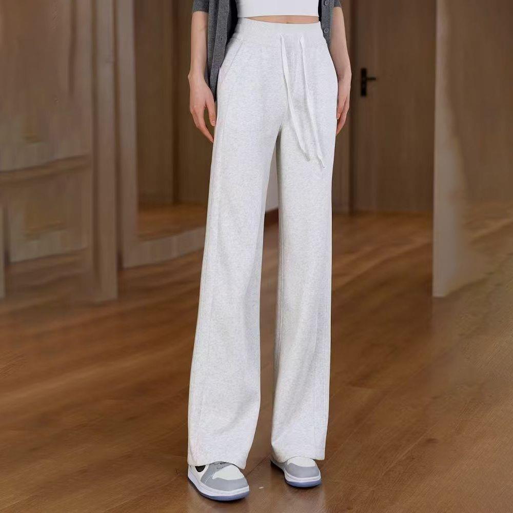 Winter Plus Velvet Wide-Leg High-Waisted Pants - Women's Loose, Slimming, Thickened and Drape Style.