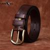 Men's Belt Retro Rub Colored Distressed Genuine Cattlehide Leather Surface Casual Denim Overalls Belt