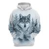 Black and White Wolf Print 3D Men's Hoodies Fashion Animal Pattern Women's Sweatshirts Leisure Essentials Pullover Jackets Coat
