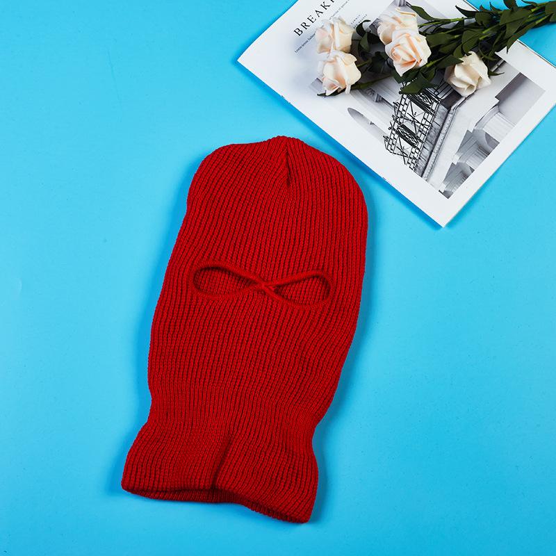 Motorcycle Ski Full Face Masks Cover Windproof Winter Warm Hat 2 Holes Soft Comfortable Windproof Knit Hat Scarf